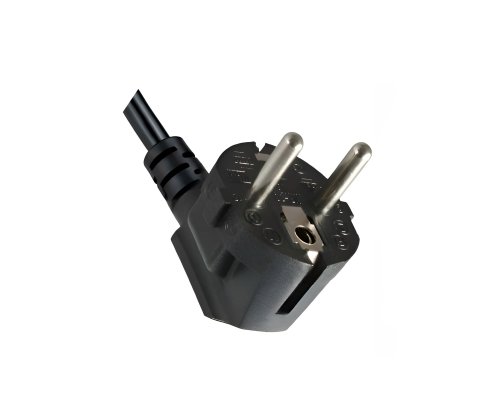 Netzkabel CEE 7/7 90° auf C13 90° u/o, 0,75mm², VDE, schwarz, Länge 1,80m