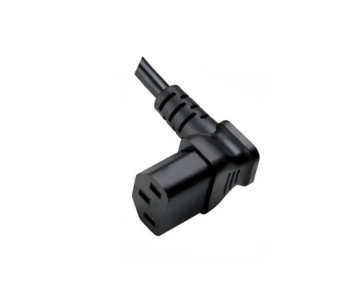 Netzkabel CEE 7/7 90° auf C13 90° u/o, 0,75mm², VDE, schwarz, Länge 1,80m