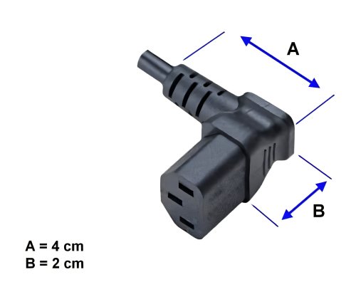 Netzkabel CEE 7/7 90° auf C13 90° u/o, 0,75mm², VDE, schwarz, Länge 1,80m