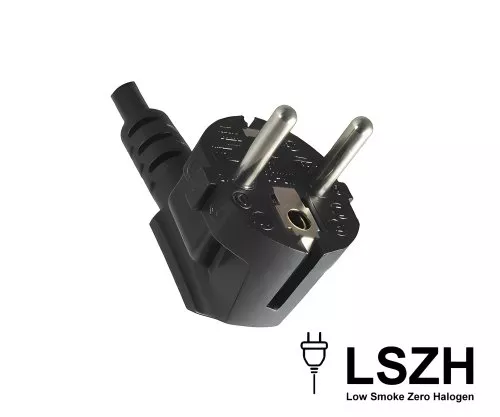 Power cord Europe LSZH, CEE 7/7 90° to C13