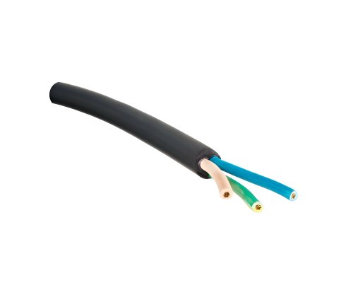 Netzkabel Gummi/Neopren 1.5 mm², CEE 7/7, Open-End 3cm abgemantelt, H07RN-F 3G, VDE, Länge 3,00m