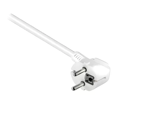 Protective contact extension cable, 1.5mm², 2m, CEE 7/7 90° to CEE 7/3, plug to socket, white