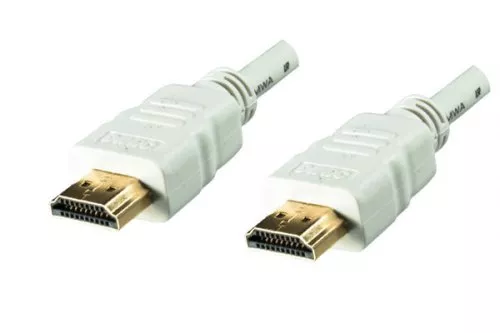 HDMI-kabel 19-pin A til A stik, høj hastighed, Ethernet-kanal, 4K2K@60Hz, hvid, længde 2,00m, polybag