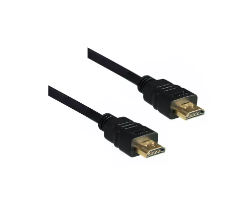 HDMI-kabel 19-pens A naar A plug, hoge snelheid, Ethernet-kanaal, 4K2K@60Hz, zwart, lengte 3,00m, polyester zakje