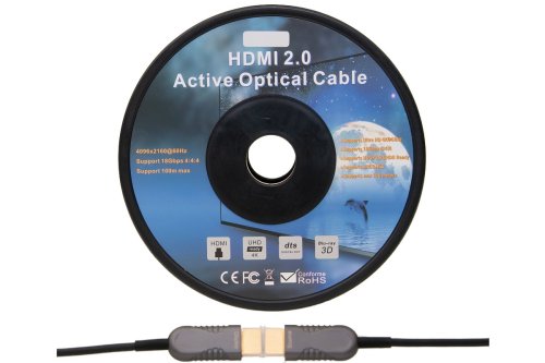 Câble HDMI 2.0 AOC fibre optique A mâle à mâle, actif, 4K@60Hz 18Gbp, noir, longueur 30,00m