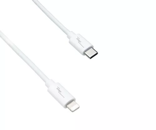 USB C ar Lightning kabelis, MFi, kaste, balts, 1 m MFi sertificēts, sinhronizācijas un ātrās uzlādes kabelis