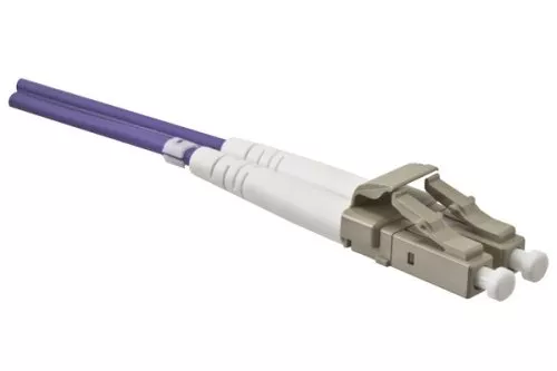 Optický kábel OM4, 50µ, LC / LC konektor multimode, fialový, duplex, LSZH, 7,5 m