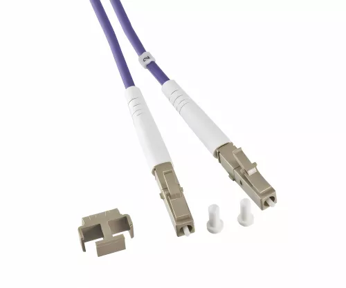Cavo in fibra ottica OM4, 50µ, connettore LC / LC multimodale, eric violet, duplex, LSZH, 3m