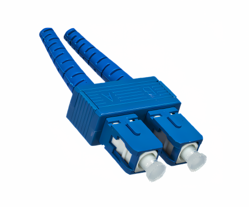 Cabo de fibra ótica OS1, 9µ, conetor LC / SC, modo único, duplex, amarelo, LSZH, 1m