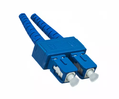 FO cable OS1, 9µ, LC / SC connector, single mode, duplex, yellow, LSZH, 1m