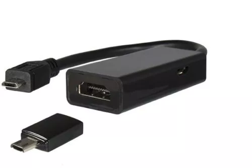 MHL (Micro USB) -liitin HDMI-liitäntään, esim. HTC, LG, SONY + sovitin Samsung S3/S4:lle, pituus 0,20 m, läpipainopakkaus.