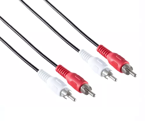 DINIC Audio Kabel 2x Cinch St. auf St., 5m Anschlusskabel schwarz