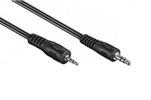 Audio-Kabel AUX, 3,5mm St. auf 2,5mm St., Klinkenstecker 3,5mm/Klinkenstecker 2,5mm, schwarz, DINIC Box mit Euroloch, Länge 2,00m