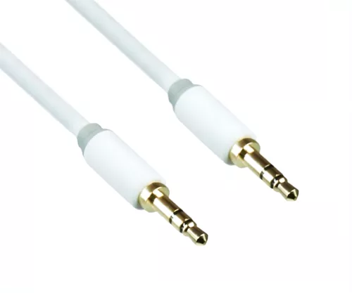 Audio Kabel 3,5mm Stereo Klinke St. auf St., 0,5m DINIC Monaco Range, weiß