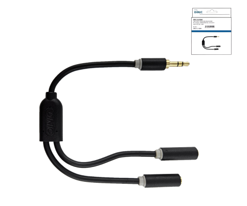 Audioadapter 3,5mm Klinke auf 2x Bu. 0,2m, Box Anschluss von 2x 3,5mm Klinke an einen Anschluss