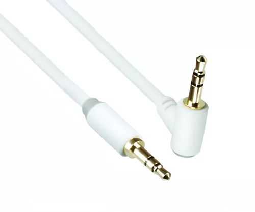 Audiokabel 3,5mm Klinke St. auf 90° St., 2m DINIC Monaco Range, weiß