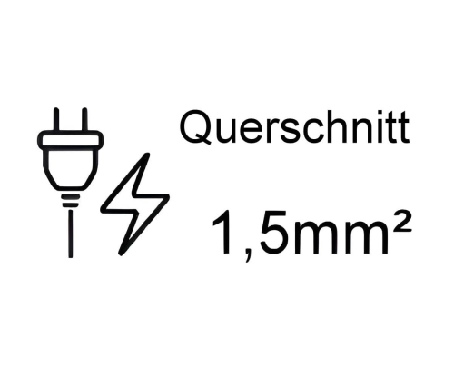 Netzkabel mit einem extra großen Querschnitt 1,5mm²