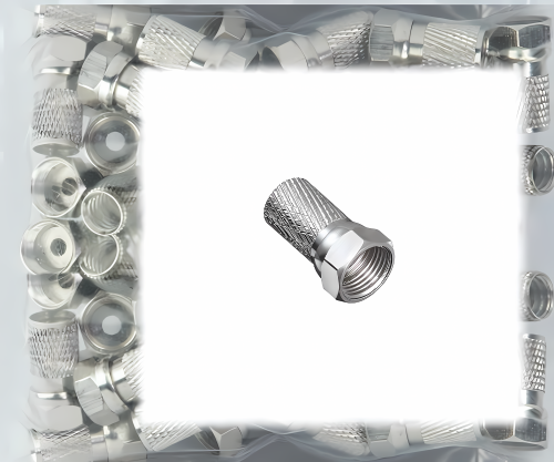 DINIC F-kontakt for kabel 7,3 mm, antall: 100 stk, DINIC polybag, lengde 20 mm