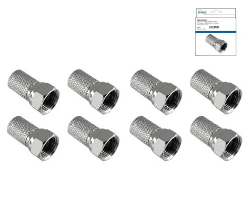DINIC F kierreliitin 7,3mm kaapelille, kuparia, määrä: 8 kpl, DINIC-kotelo, jossa on euroreikä, pituus 20mm.