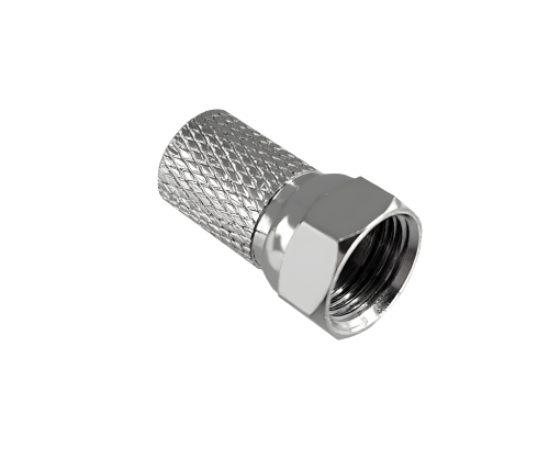F vridbar kontakt för kabel 7,3mm, koppar, antal: 2 st, DINIC-låda med eurohål, längd 20mm