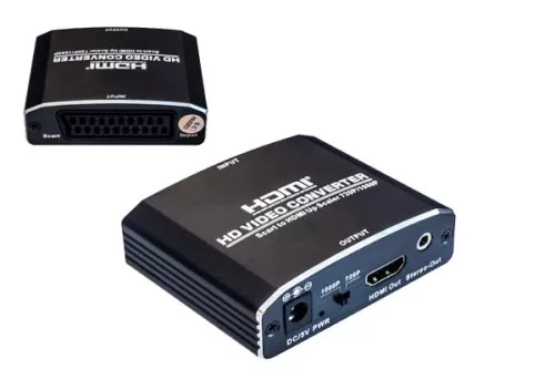 SCART-HDMI-adapter, DINIC Retail, analog video og lyd til HDMI opp til 1080p@60Hz, DINIC Blister