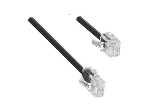 DINIC DSL modulär/västerkabel RJ11 8P4C-kontakt till RJ45 6P4C-kontakt, svart, längd 6,00 m