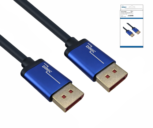 Premium DisplayPort 1.4 HQ cable, 32.4Gbps, 4K@120Hz, 8K@60Hz, 3D, HDR, DINIC box with Euro hole, 1m