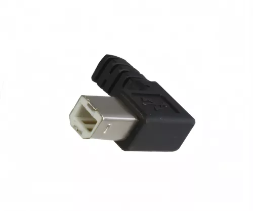 USB 2.0 Cable A to B male, right angled, black, 0,50m