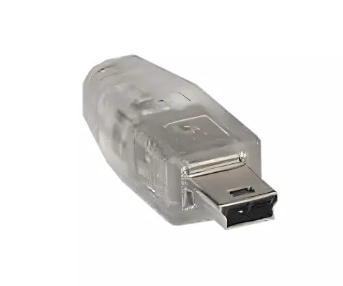 Cavo mini USB 2.0, da spina A a mini spina a 5 pin, trasparente, 2,00 m, sacchetto DINIC