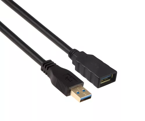 USB 3.0 Extention A male to female, black, 2,00m, DINIC Polybag