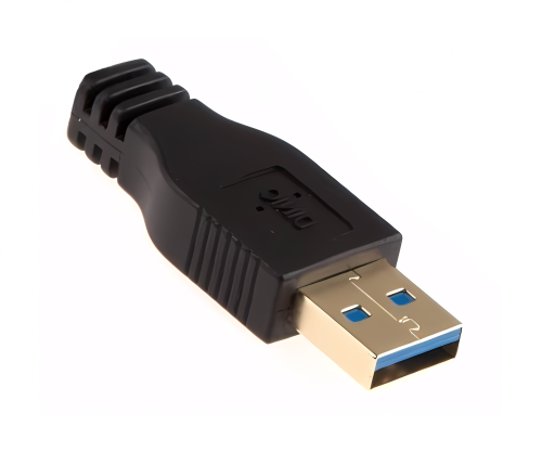 USB 3.0 kabelis no A kontaktdakšas uz B kontaktdakšu, ar zeltītiem kontaktiem, melns, 0,20 m, DINIC polipakete