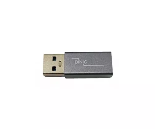 Set, 1x spina USB C a presa A + 1x presa C a spina A, 2x adattatore USB, alluminio, grigio spazio, scatola DINIC