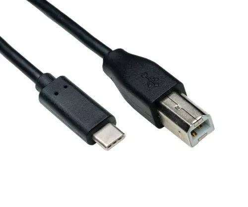 USB-kabel typ C till USB 2.0 B-kontakt, svart, 3,00 m, DINIC-kartong (kartong)