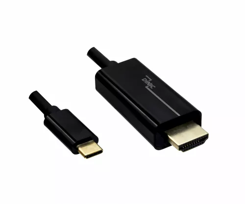 Cavo USB 3.1 con spina di tipo C a HDMI, 4K2K@60Hz, HDCP, HDR, nero, lunghezza 2,00 m, confezione in polistirolo
