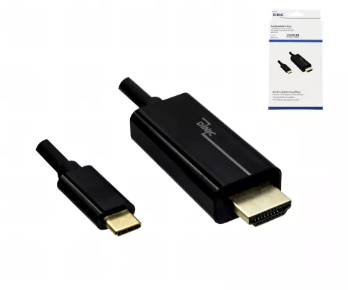 Cavo USB 3.1 con spina di tipo C a HDMI, 4K2K@60Hz, HDCP, HDR, nero, lunghezza 2,00 m, confezione