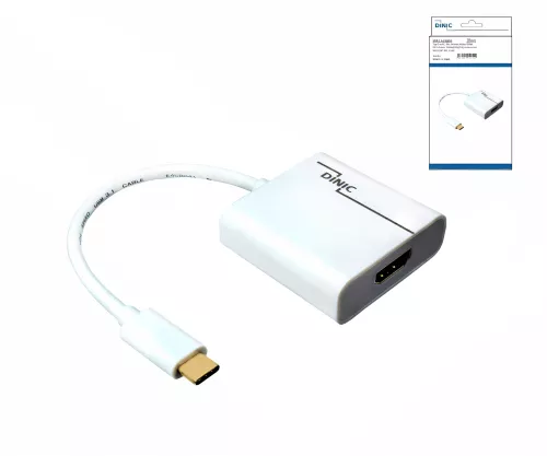 Adattatore da spina USB tipo C a presa HDMI, 4K*2K@60Hz, HDR, bianco, DINIC Box