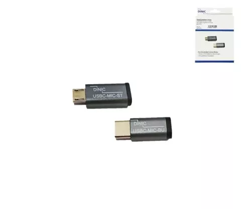 Set, USB C Stecker auf Micro Buchse + C Buchse auf Micro St. 2x USB Adapter, Alu, space grau, DINIC Box