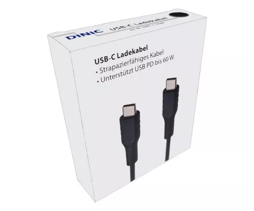 USBCL-C-15S Nabíjací kábel USB typu C na C v reklamnej škatuli, čierny, 1,5 m