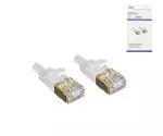 Povezovalni kabel Cat.6, ploščati, PiMF/STP, 1m, bel, DINIC Box