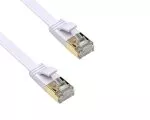 Cablu patch Cat.6, plat, PiMF/STP, alb, 1m DINIC Polybag