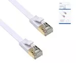 Povezovalni kabel Cat.6, ploski, PiMF/STP, bel, 2m, DINIC Box