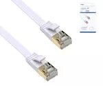 Povezovalni kabel Cat.6, ploski, PiMF/STP, bel, 5m, DINIC Box
