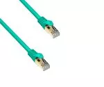 Preklopni kabel Cat.7 Premium, LSZH, 2x vtič RJ45, bakren, zelen, 0,50 m