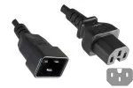 Kabel za vroče naprave C15 do C20, 1mm², podaljšek, VDE, črn, dolžina 1,80 m