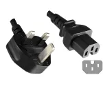 Power cord England UK type G 10A to C15, 1mm², approval: ASTA, black, length 1,80m