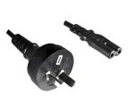 Power Cord Argentina Type I to C7, 0,75mm², Approval: UL de ARG, black, length 1,80m