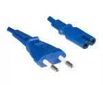 Napájací kábel Euro zástrčka typ C až C7, 0,75 mm², VDE, modrý, dĺžka 1,80 m
