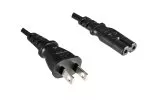 Tīkla kabelis Japāna, A tipa līdz C7, 0,75 mm², apstiprinājumi: JET/PSE, VFF, melns, garums 1,80 m.