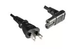 Omrežni kabel Japonska, tip A do C7 90° spodaj, homologacija: PSE, VFF, črn, dolžina 1,80 m