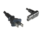 Power cable America USA NEMA 1-15P, type A to C7 90°, AWG18, SPT, approvals: UL/CSA, black, length 1.80m